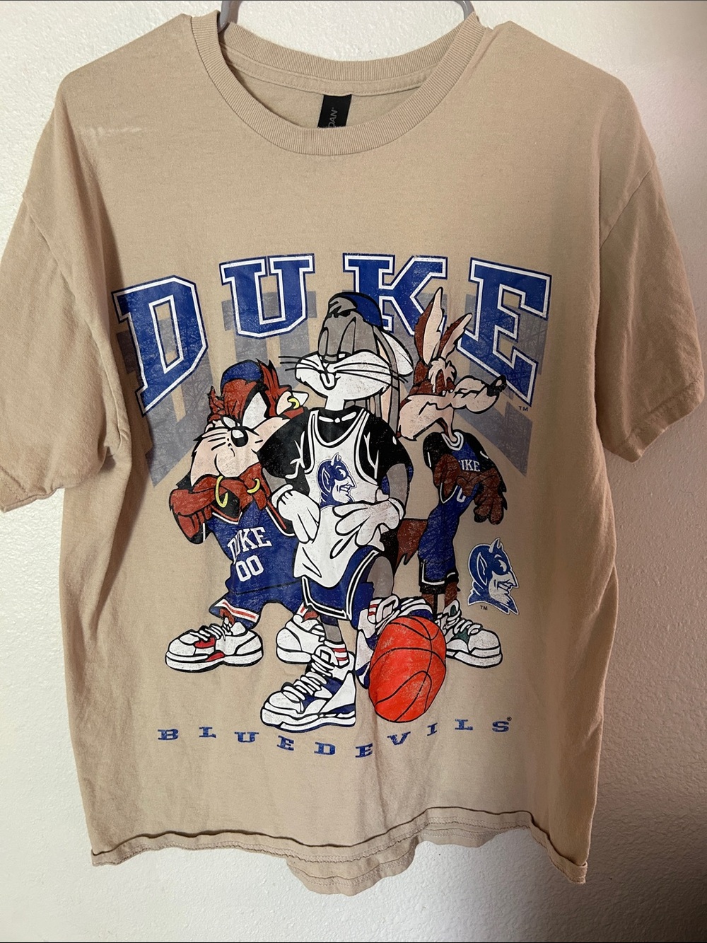 Duke Blue Devils Beige Short Sleeve Graphic Tee